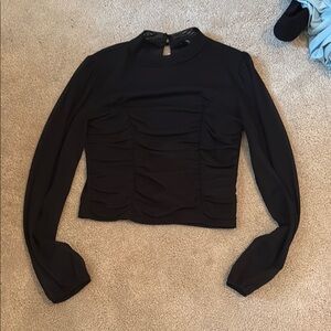 Elegant Black Long Sleeve Women's Top